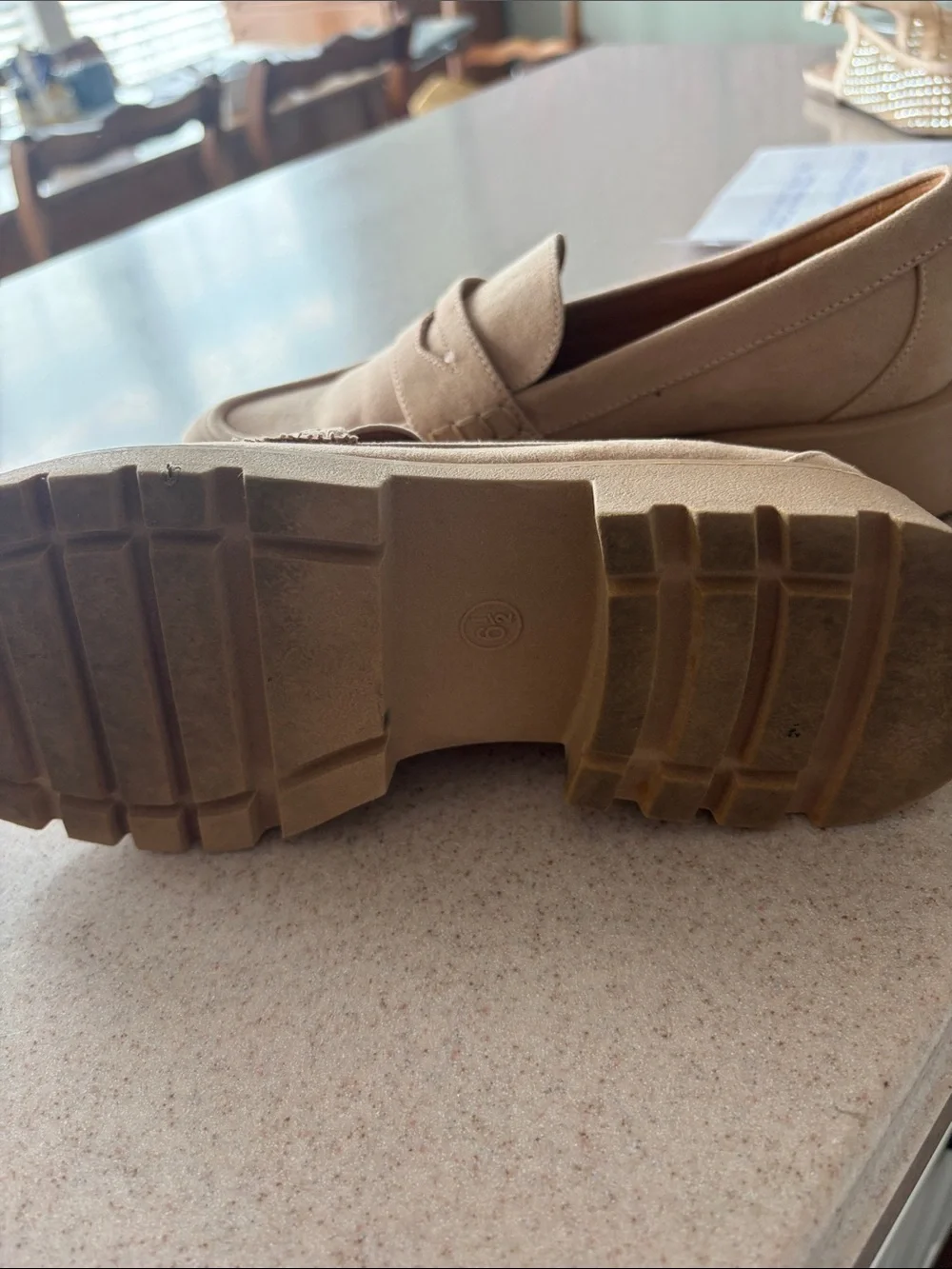 Women’s Suede Penny Loafers in Tan